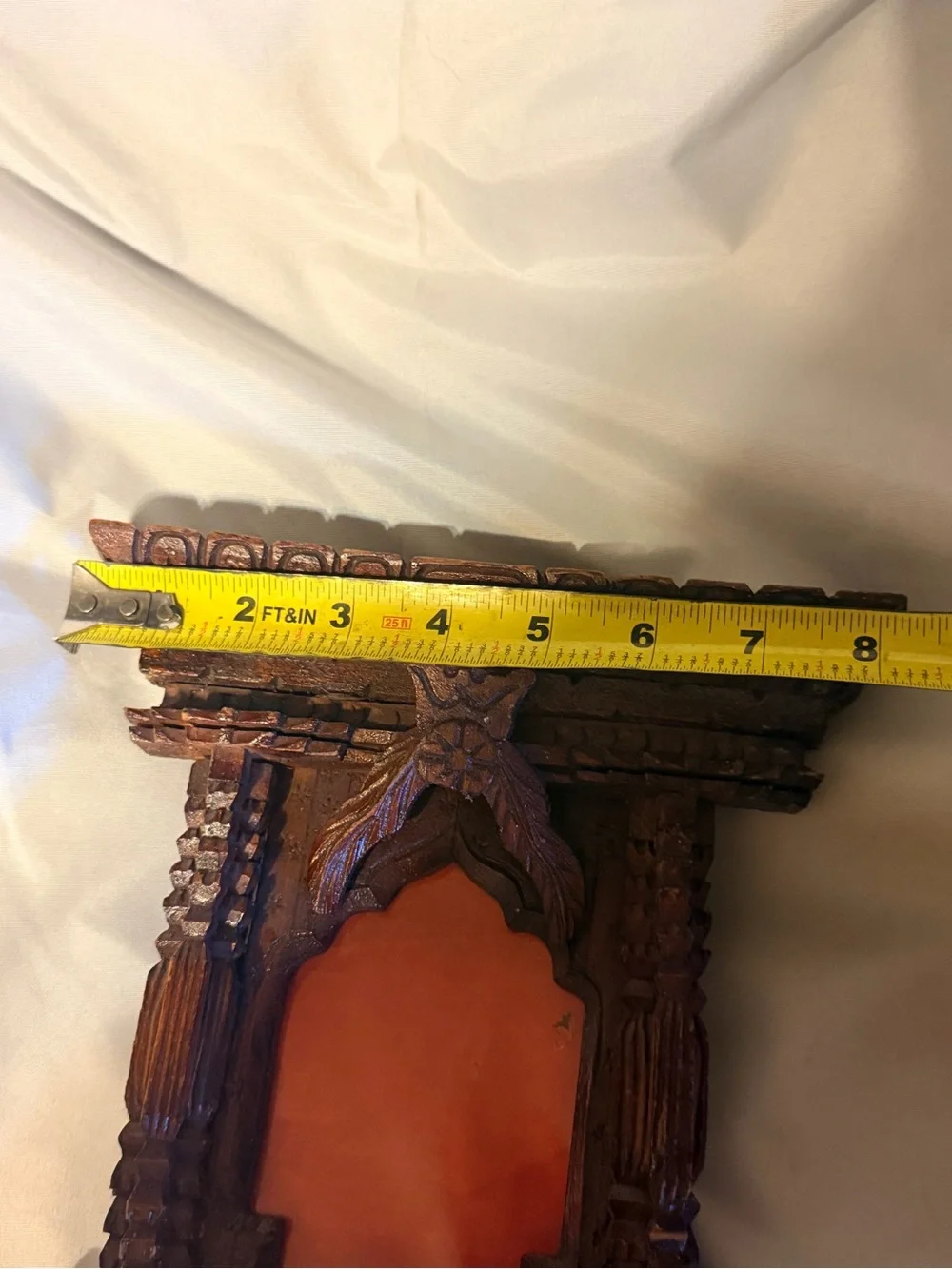 Vintage Hand Carved Wood Picture Frame Tramp Art Style Folk Art Ornate Art